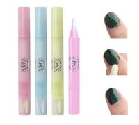 4 Pz Bolígrafos de Corrector de Esmalte de Uñas, Plumas Correctora de Manicura con 12 Puntas de Repuesto, Pluma de Removedor de Bordes de Uñas, Lápiz de Corrector de Bordes para Manicura