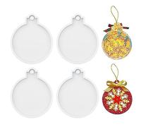 4 Pzs Moldes de Navidad para Resina, Suaves Moldes de Adorno de Navidad con Agujero para Manualidades DIY y Fabricación de Joyas (Blanco)