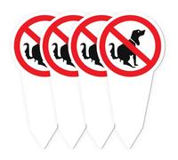 4 Pzs Prohibido Cagadas De Perro, 30x15cm Prohibición de Orinar para Perros No es un Perro Toilette Cartel De Advertencia Para Perros Letrero Prohibido Cagar Perros Letreros para Exterior (Blanco-A)