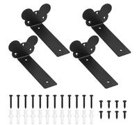 4 Pzs Soporte Estanteria Pared, Soportes para Estanterías, Escuadras para Estanterias Negras Metalicas Invisibles, Soportes Balda Flotante Pared de Estantería (Estilo ratón, Negro 150MM)