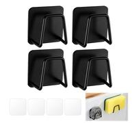 4 PZS Soporte para Estropajos Autoadhesivo Soporte de Esponja de Cocina Porta Estropajos - Ganchos para Esponjas de Cocina y Baño, Tamaño 5x5x3,2cm, Resistente a la Humedad y Corrosión