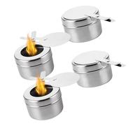 4 quemadores resistentes a la temperatura con tapa a prueba de derrames, calentadores de acero inoxidable para viajes, cocina, camping, calentadores portátiles de cocina al aire libre
