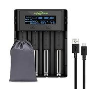 4 Ranuras 21750 21700 Cargador de bateria,SUNLYTOUR 4 Ranuras 18650 Cargador de Pilas para 20700 22700 22650 26650 26700 16340 (RCR123) Ni-MH AA Batería Recargable con Placa de Protección de PCB