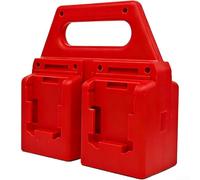 4 ranuras para soporte de batería para 48-11-1828 48-11-1815 - Robusto para organizador de paquetes con asa de transporte para almacenamiento de garaje, color rojo, 160 x 70 x 160 mm