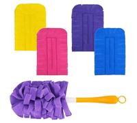 4 recambios magnéticos para el polvo Swiffer con 1 mango, para Swiffer Staubmagnet XXL, paños para el polvo, funda de repuesto compatible con Swiffer, lavable, plumero para toallitas Swiffer Duster,