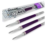 4 recambios Pentel EnerGel de 0,7 mm, con punta de metal, LR7, que se ajusta a EnerGel Xm, BL77, BL57 y BL37, color violeta