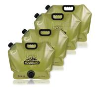 4 recipientes de agua de camping de 8 litros plegables con boquilla, botellas de plástico reutilizables, bolsas de almacenamiento de agua vacías plegables para senderismo al aire libre, preparación de