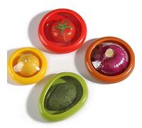 4 recipientes de almacenamiento reutilizables de silicona para frutas y verduras, caja de refrigerador, cuencos de almacenamiento, limón y aguacate, refrigerador y verduras crujiente