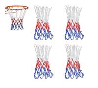 4 redes para canasta, 12 anillas, red de baloncesto de repuesto, red de repuesto de nailon, apta para canchas de baloncesto estándar interiores y exteriores