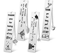 4 regalos de agradecimiento al profesor, marcapáginas de metal gracias por ser parte de mi historia, regalos de agradecimiento personalizados, marcadores para maestros, regalos para mujeres, graduaciones, cumpleaños, jubilación