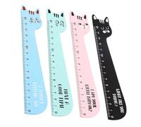 4 reglas de dibujo con temática de gatito, reglas de escala de madera multiusos, herramienta de medición de geometría para oficina, suministros escolares, clase de arte, escala de madera