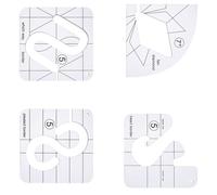4 reglas para colchas masónicas de acrílico transparente para acolchar, regla de costura, patchwork a máquina, guías de bordado acrílico