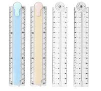 4 reglas plegables de 30 cm, regla plegable transparente azul color crema, regla de plástico simple, papelería escolar transparente y flexible para las oficinas de los niños de los escolares.