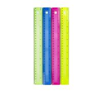 4 reglas transparentes de 12 pulgadas, regla de dibujo colorida con escala de pulgadas centímetros para dibujar, redactar, medir, reglas flexibles de colores para estudiantes