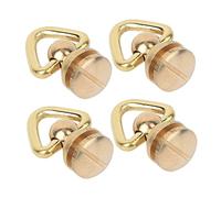 4 remaches de cabeza redonda, anillos de metal, remaches de uñas, picos giratorios para manualidades de cuero, cinturones, bolsos (Color latón)