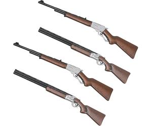 4 rifles en miniatura para manualidades, pistola pequeña, accesorio de francotirador falso a escala 1/12 para decoración de casa de muñecas, mini pistolas de caza, figuras en miniatura, accesorios