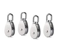 4 rodillos de polea acero inoxidable M25 304 for gancho giratorio grúa, cable carga