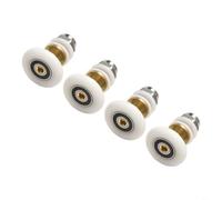 4 rodillos para puerta de ducha corrediza con ruedas exteriores de nailon y núcleo de latón para puertas de vidrio ajustables para una alineación perfecta del marco (27 mm)