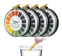 4 Rodillos Tiras PH Papel Universal, Tiras Reactivas Orina Rango completo 0-14, PHs Papel Indicador Tornasol Papels Rollo Prueba para Agua Orina Saliva Dieta Alcalina Necesidad de Salud(16,4ft/Rollo)