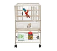 4 rollos, 2 ruedas de freno, jaula estable de acero al carbono, casa para pájaros con 2 comederos, jaula para pájaros, periquitos, accesorios para periquitos, canarios y otros pájaros pequeños