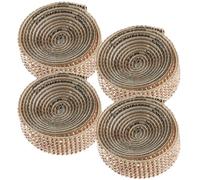 4 Rollos Aplique DIY de Gemas de Imitación para Ropa, 1 Metro