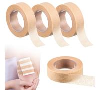 4 Rollos Cintas de Piel Flexible Cinta Transpirable para Nariz Cinta de Gasa Autoadhesiva para Heridas Lesiones Deportes Hinchazón, 0,5 Pulgadas x 10 Yardas (Beige)