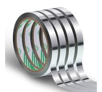 4 rollos de cinta adhesiva plateada con efecto espejo, cinta washi plateada metálica de 1 cm, cintas decorativas de poliéster metalizado, cinta decorativa para bricolaje, arte gráfico, decoración de