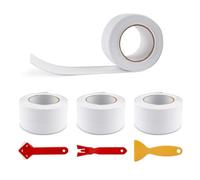 4 rollos de cinta selladora de baño autoadhesiva, 3,8 cm x 3,2 metros, tiras de calafateo impermeables blancas para bandeja de ducha, cocina, fregadero, pared, borde de esquina, puerta, bañera
