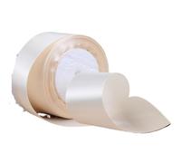 4 rollos de cintas satén color marfil for Navidad, Halloween, cumpleaños, fiestas, bodas, decoración, manualidades, cajas regalo, embalaje for tartas para Embalaje en Caja(Beige50mm)