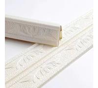4 rollos de decorativo autoadhesivo floral 3D elegante europeo - Tira de de papel tapiz de PVC con floral 3D, ideal para decoración del hogar y de habitaciones, marrón y dorado, tira de de papel tapiz