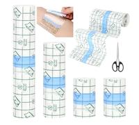4 rollos de lámina adhesiva de segunda piel, 15 cm/10 cm/5 cm x 2 m, resistente al agua, se puede cortar, vendaje adhesivo de curación para ducha, natación