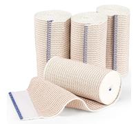 4 Rollos de Vendaje Elástico Premium - Cohesivo, de Compresión y Deportivo - Para Soporte de Tobillo, Brazos, Piernas o Pecho en Lesiones