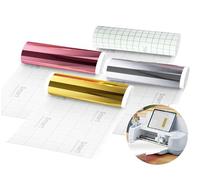 4 rollos de vinilo inteligente permanente para Cricut Explore 3/Maker 3, vinilo adhesivo inteligente permanente, 33 x 100 cm, película de transferencia de vinilo metálico cromado, oro, plata, oro rosa