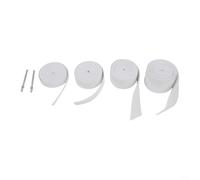 4 rollos elásticos planos blancos para costura, cordón de cintura alta elástica para confección y fabricación de pelucas, banda suave para manualidades, faldas, pantalones, 15 mm de ancho x 12 m de