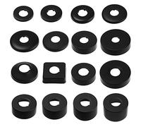 4 rosetas de 21 mm de diámetro (1/2") de acero inoxidable, cubierta de tubo cromada, cubierta de grifo, cubierta de tubo, rosetas para grifos de ducha, grifos, válvula de esquina (negro, 63 x 4)