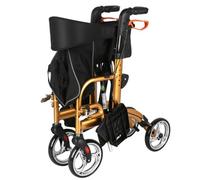 4 Ruedas Caminadores para Mayores,Andador para adultos,Caminador Andador Aluminio con Ruedas,Plegable,altura ajustable,Para uso exterior e interior A