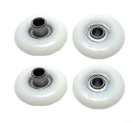4 ruedas de asiento para máquina de remo, polea de plástico de 43 mm con rodamientos para bicicleta estática y equipo de fitness, kit de repuesto suave, color blanco