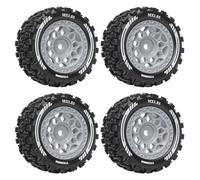 4 ruedas de goma MX1.85 RC de 77 x 39 mm, buje hexagonal de 12 mm, piezas de repuesto RC para ARRMA 1/18 Typhon GROM Granite RC Car (gris B)