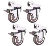 4 ruedas de muebles con soporte en forma de U, ruedas giratorias de metal, rueda de goma silenciosa para cama de bebé, rueda de freno de capacidad de carga de 75 kg (4 frenos, 38 mm)