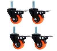 4 ruedas de poliuretano premium con freno, 1,5/2 pulgadas, 120 kg de carga, rosca M8/M10 for muebles(50mm M10 4 With Brake)