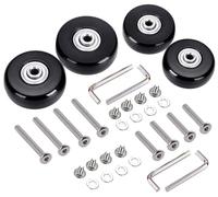 4 ruedas de repuesto (50 x 18 mm) para maletas, ruedas de goma, ruedas de repuesto para trolley Samsonite, maleta rígida, ruedas con rodamientos de bolas, juego de reparación..