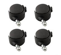 4 ruedas de repuesto para calentador de aceite, para ruedas giratorias de 40 x 30 mm con rosca de 8 mm, rodillos de plástico compatibles con radiadores eléctricos, color negro (con freno)