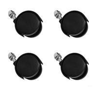 4 ruedas de repuesto para calentador de aceite, para ruedas giratorias de 40 x 30 mm con rosca de 8 mm, rodillos de plástico compatibles con radiadores eléctricos, negro (sin freno)