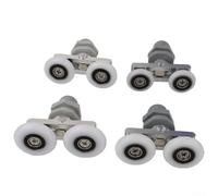 4 ruedas de rodillo para puerta de ducha para aplicaciones de doble fondo, funcionamiento suave y bajo ruido (25 mm)