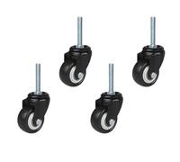 4 ruedas giratorias de 1,5 pulgadas con tornillo M8/M10/M12, freno extendido 60°, poliuretano, doble rodamiento, universales(M8-Universal)