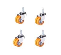 4 ruedas giratorias de doble fila 2 pulgadas con tornillo avance for estante móvil, universales freno, resistentes, M12/m10×25 mm, for rejilla horno(Universal M10X25mm)