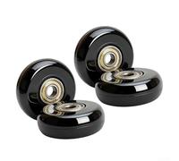 4 ruedas giratorias de repuesto para equipaje de 50 mm x 20 mm, dimensiones de agujero de eje de 8 mm, compatibles con maleta, carro, patineta, scooter, silla de cochecito (negro)