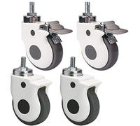 4 Ruedas giratorias para Hospital carretilla 3'' 75 mm / 4'' 100 mm Hilo M8 / M12 Tarea pesada ruedas con freno 360kg Silencio Caucho Ruedas giratorias Para muebles y transporte industrial.