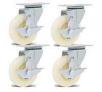 4 Ruedas giratorias para Muebles, Ruedas industriales de Polipropileno, Placas Superiores de Alta Resistencia de 360°, rodamientos Dobles, silenciosas, Repuesto para carros y Bancos de traba