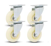 4 Ruedas giratorias para Muebles, Ruedas industriales de Polipropileno, Placas Superiores de Alta Resistencia de 360°, rodamientos Dobles, silenciosas, Repuesto para carros y Bancos de traba